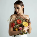 Woven 1.5cm pink silver bracelet - handmade woven silver jewelry TrueMesh