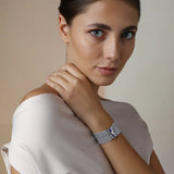 WOVEN 2.5cm BRACELET White Silver