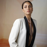 WOVEN 2.5cm SCARF Pink Silver