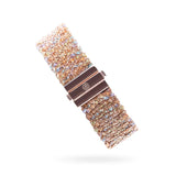 Woven 1.5cm bracelet pink silver with multicolor thread - artisan woven design TrueMesh