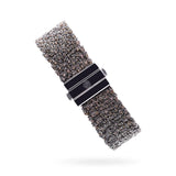 Woven 1.5cm bracelet black silver with brown multicolor thread - 925 silver jewelry TrueMesh