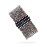Woven 2.5cm wide bracelet black silver with brown multicolor thread - 925 silver TrueMesh