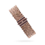Woven 1.5cm bracelet pink silver with brown multicolor thread - artisan woven design TrueMesh