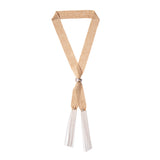 WOVEN 2.5cm SCARF Champagne Silver