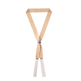 WOVEN 2.5cm SCARF Champagne Silver