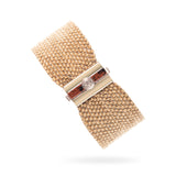 WOVEN 2.5cm BRACELET Champagne Silver