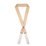 WOVEN 3.5cm SCARF Champagne Silver