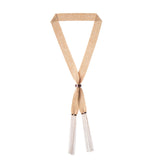 WOVEN 2.5cm SCARF Champagne Silver