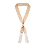 WOVEN 3.5cm SCARF Champagne Silver