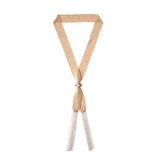 WOVEN 2.5cm SCARF Champagne Silver