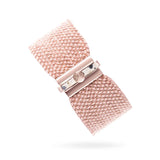 WOVEN 2.5cm BRACELET Pink Silver