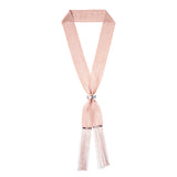 WOVEN 3.5cm SCARF Pink Silver