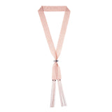 WOVEN 2.5cm SCARF Pink Silver