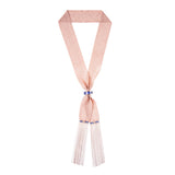 WOVEN 3.5cm SCARF Pink Silver