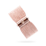 WOVEN 2.5cm BRACELET Pink Silver