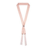 WOVEN 2.5cm SCARF Pink Silver