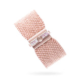 WOVEN 2.5cm BRACELET Pink Silver
