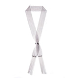 WOVEN 3.5cm SCARF White Silver