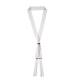 WOVEN 2.5cm SCARF White Silver