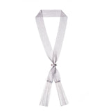 WOVEN 3.5cm SCARF White Silver