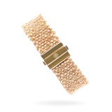Woven 1.5cm bracelet golden silver with light pink thread - 925 silver jewelry TrueMesh