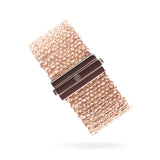 Woven 2.5cm bracelet pink silver with light pink thread - 925 silver jewelry TrueMesh