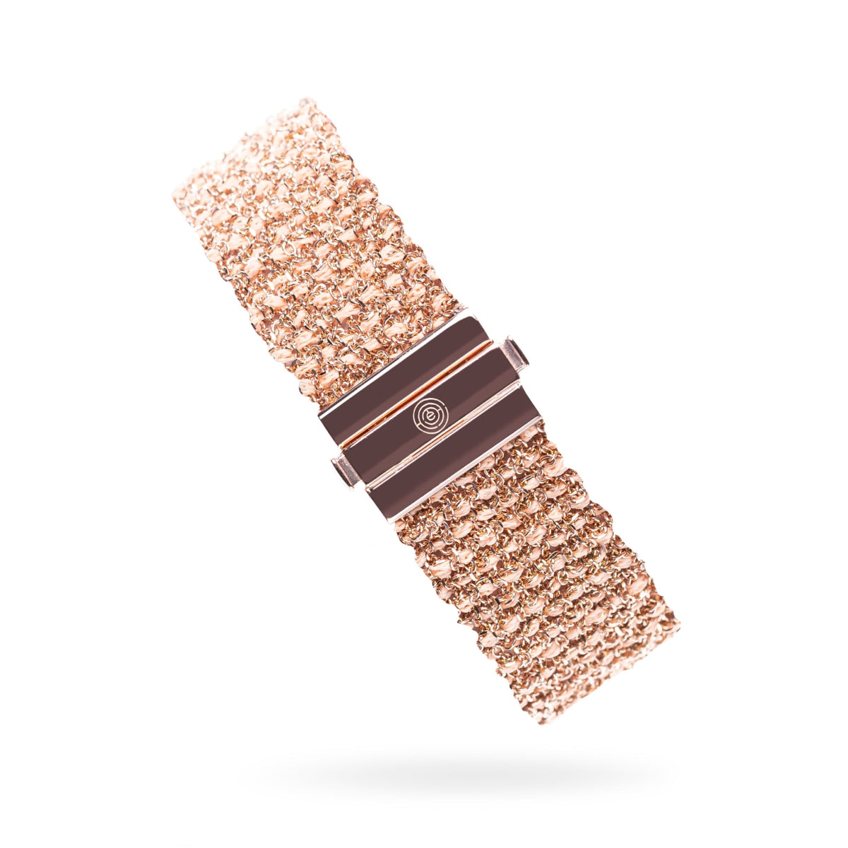 Woven 1.5cm bracelet pink silver with pink thread - artisan woven design TrueMesh