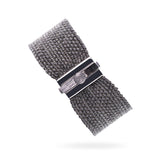 WOVEN 2.5cm BRACELET Black Silver
