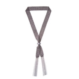 WOVEN 2.5cm SCARF Black Silver