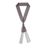 WOVEN 3.5cm SCARF Black Silver