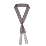 WOVEN 3.5cm SCARF Black Silver