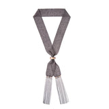 WOVEN 3.5cm SCARF Black Silver