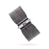 WOVEN 2.5cm BRACELET Black Silver
