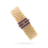 Woven 1.5cm bracelet pink silver with acid green thread - premium handcrafted Italian jewelry TrueMesh