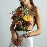 Woven 1.5cm black silver bracelet - handmade woven silver jewelry TrueMesh