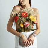 Woven 1.5cm golden silver bracelet - handmade woven silver jewelry TrueMesh