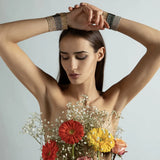 Woven 2.5cm black silver bracelet - premium handcrafted Italian jewelry TrueMesh